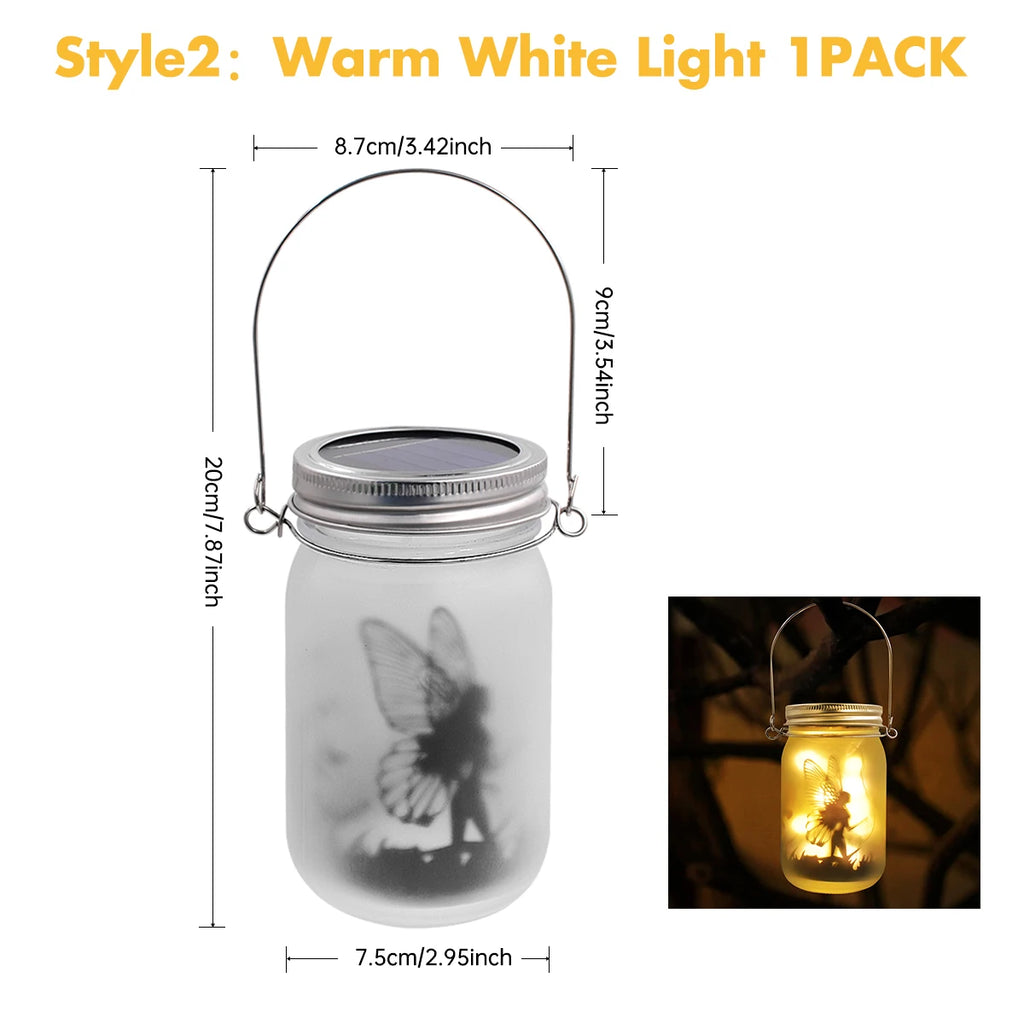 Solar Fairy Butterfly String Lights Garden Fairy Lanterns Gift for Birthday Outdoor Night Lights LED Waterproof Mason Jar Lights