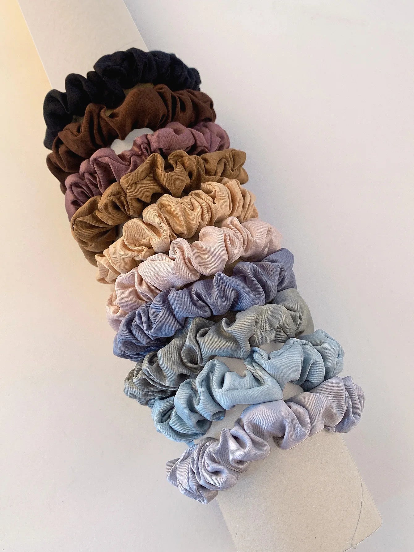10pcs/pack Smooth Satin Hair Scrunchies Women Elastic Hair Bands Solid Color Hair Ties Bands Dot Rubber Band Hair Accessories