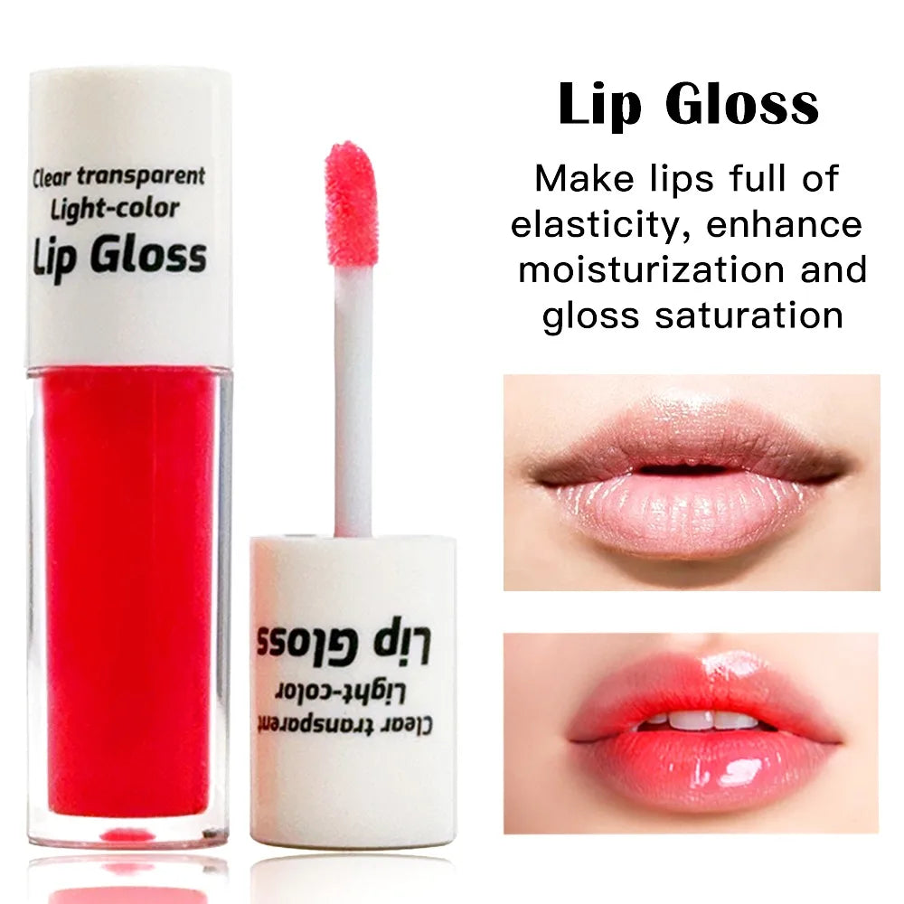 4-Color Moisturizing Lip Gloss: Natural Look, Waterproof long-Lasting Nude, nourishing care, Christmas gift