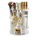 Rotating Makeup Organizer, Adjustable Layers Spinning Skincare Organizer, Cosmetic Display Case with Brush Holder Perfume Tray