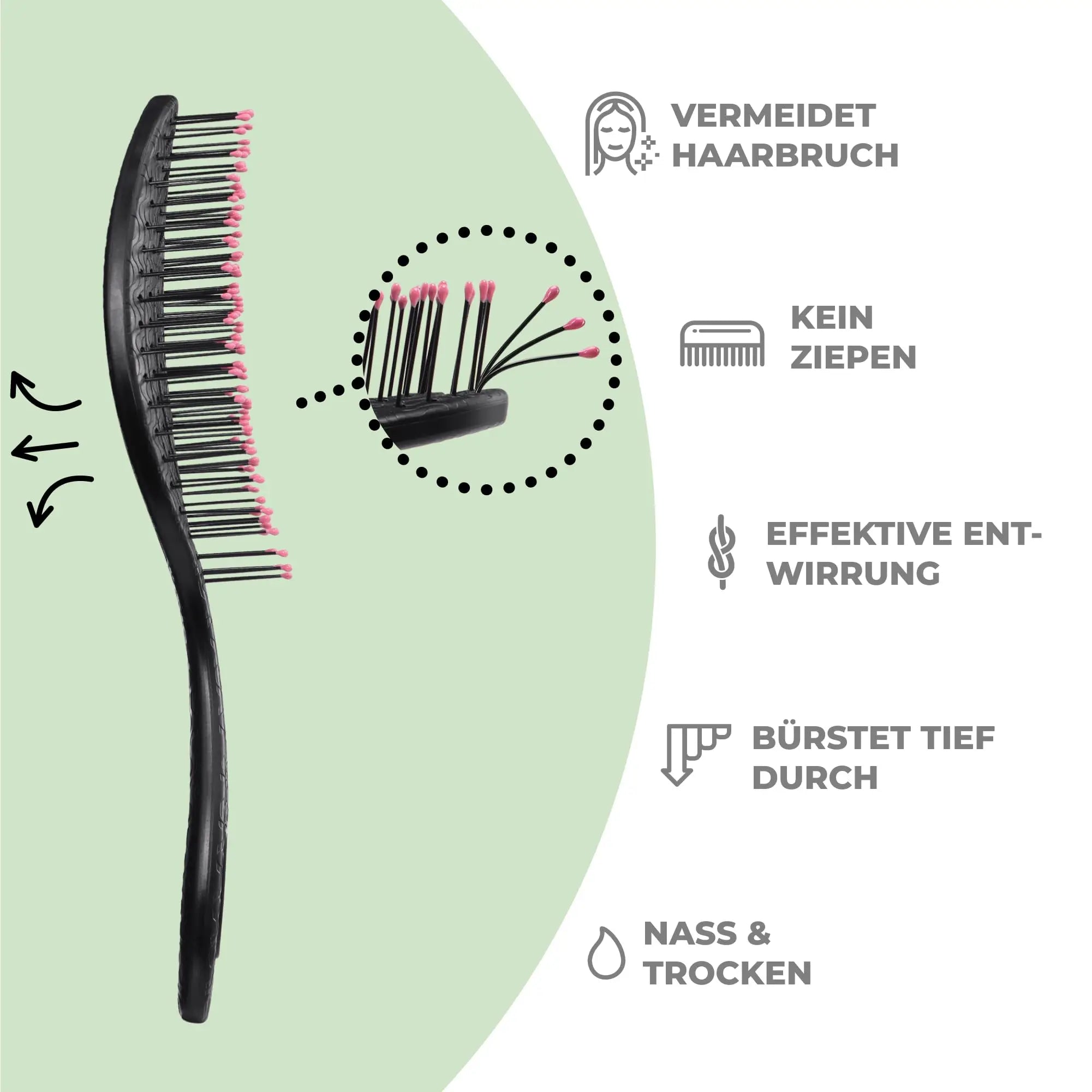 Hair Brush Without Pulling ,Detangling Brush for Curls and Long Hair ,Unique Professional Detangler Brush with Spiral Spring