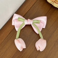 Beautiful Chiffon Tulip Hair Clips for Girls Light Pink Elegant Floral Hair Clips New Product Headwear