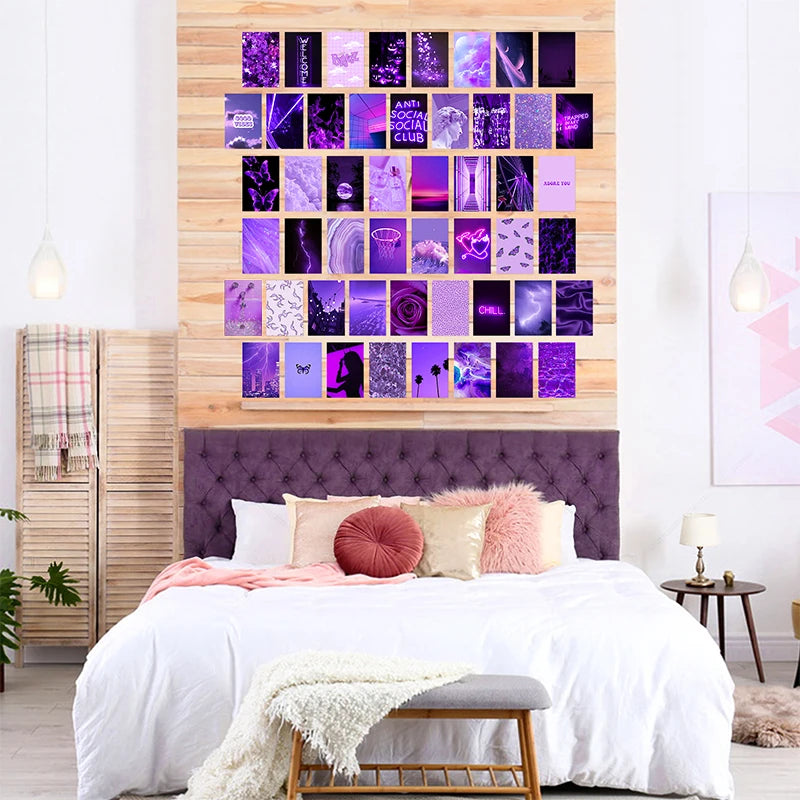 50Pcs Aesthetic Posters Decorative Collage Cards Minimalist Postcards Teens Favors Artistic Painting Dorm Room Wall Decoration