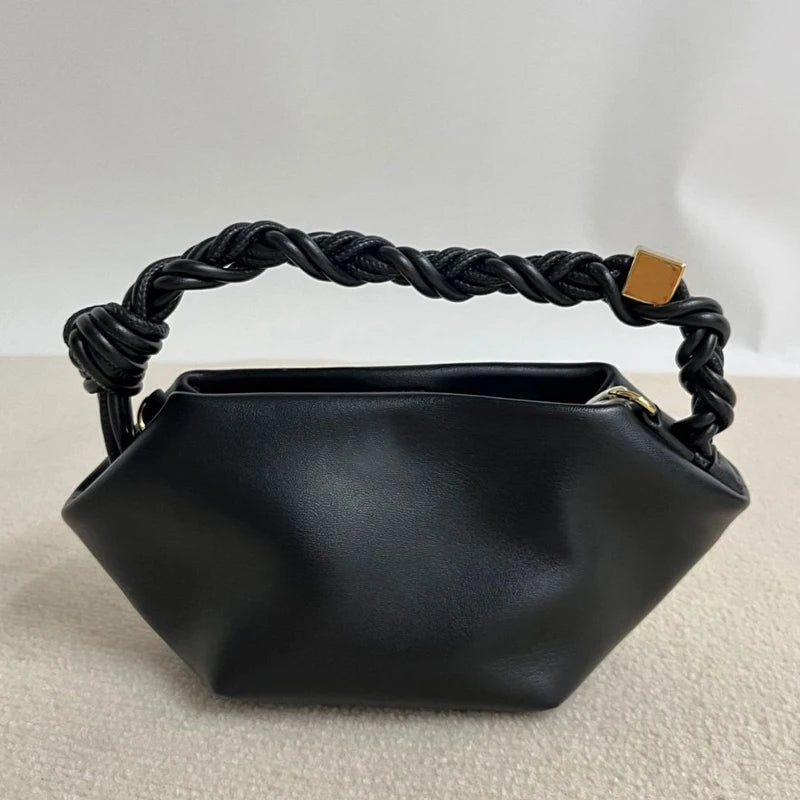 Classic Small Bou Bags For Women Luxury Designer Handbags Purses 2026 New In PU Woven Top Handle Metal Sheet Decoration Shoulder