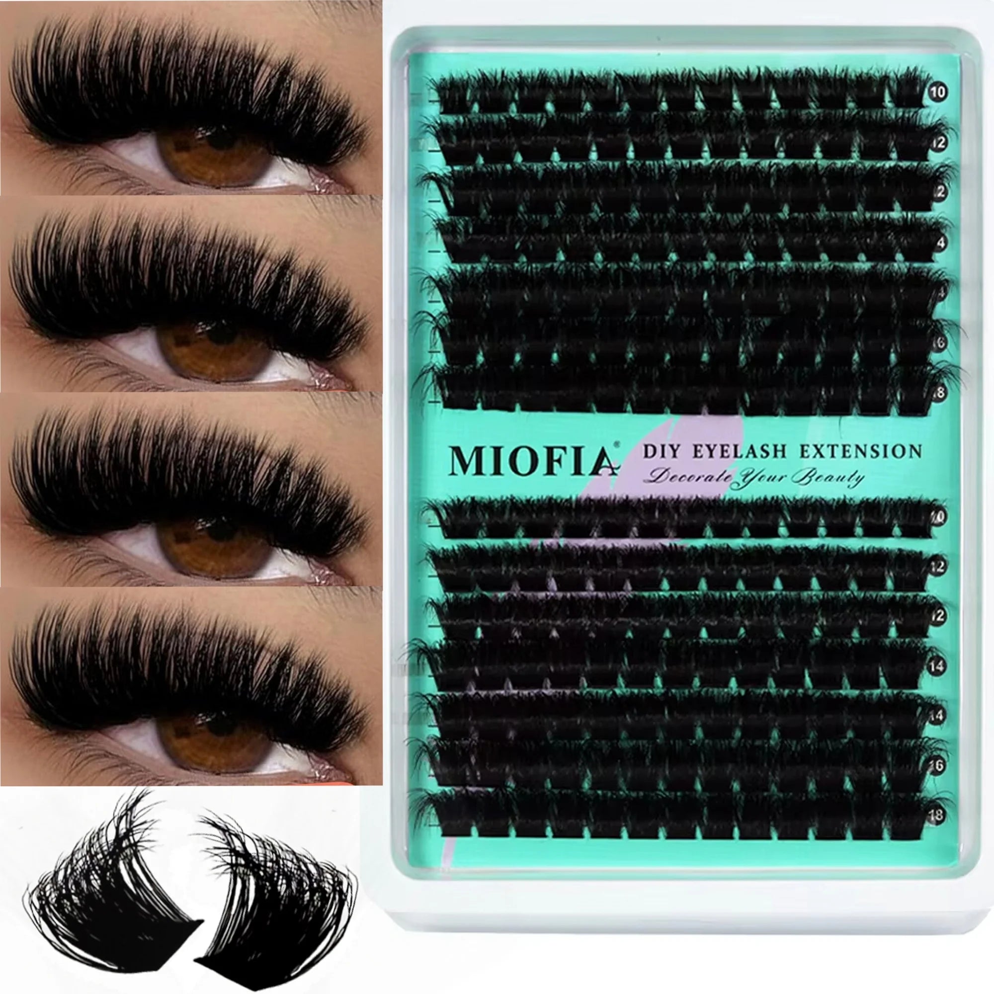 150D/100D/80D/50D Mink Eyelashes 1 Box/14 Rows Natural DIY Eyelash extension 3D Russia Individual Eyelash Cluster Lashes Cilia