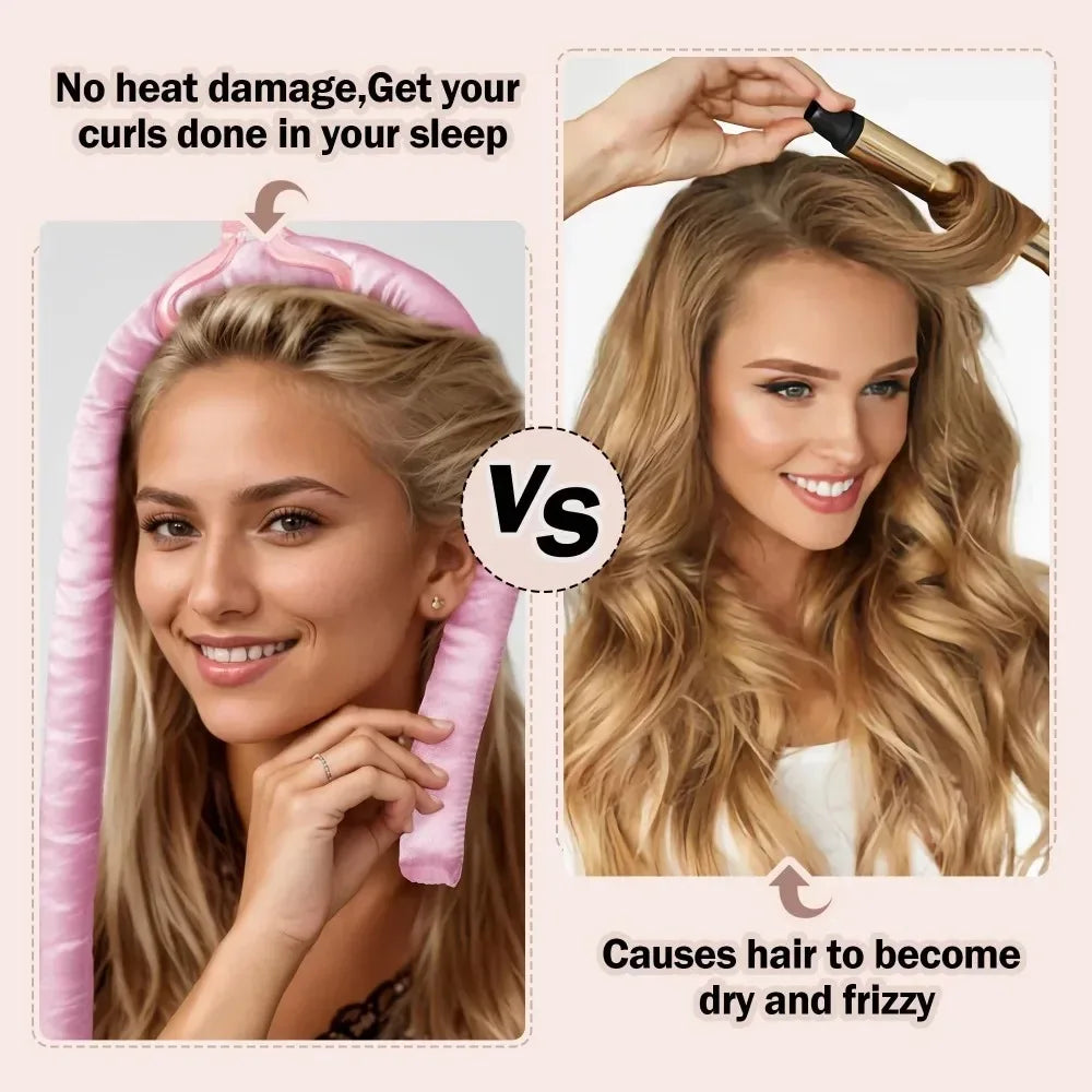 No-Heat Curling Iron Set Night Cap Hair Roller Set Lazy Hair Curlers Headband Hairs Rollers Bristle Brush Hair Styling Tools