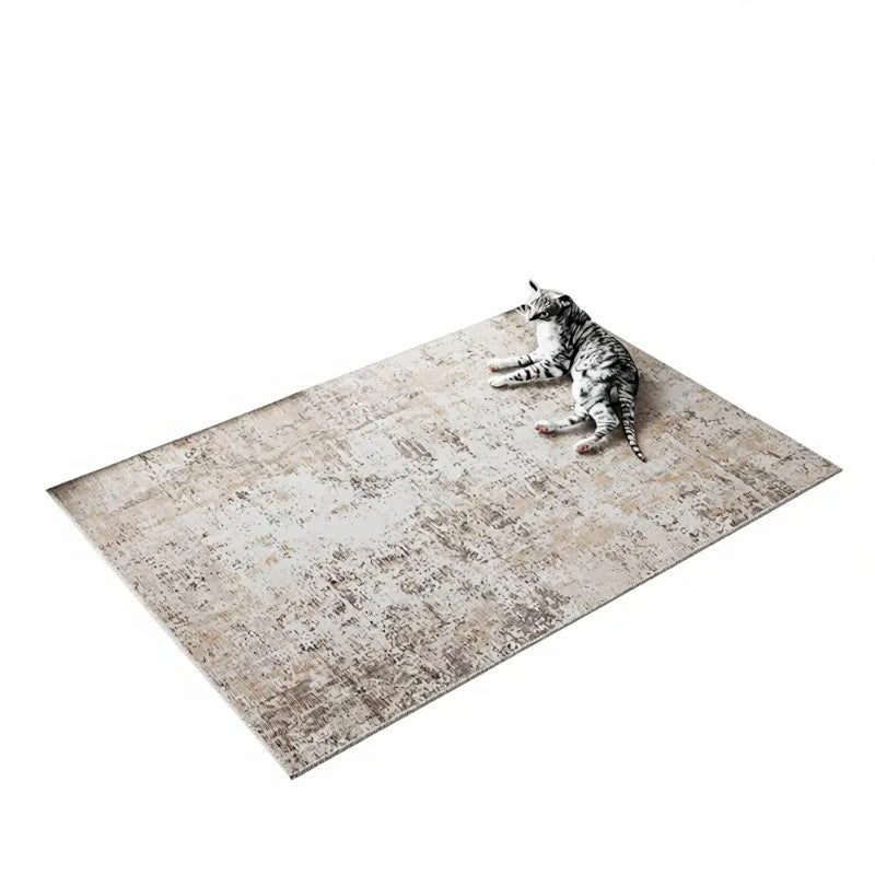 Washable Microfibre Rugs Area Small Rug 60x90cm Beige Grey Modern Abstract Entrance Kitchen Carpet Non-Slip Short Pile Soft