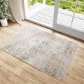 Washable Microfibre Rugs Area Small Rug 60x90cm Beige Grey Modern Abstract Entrance Kitchen Carpet Non-Slip Short Pile Soft
