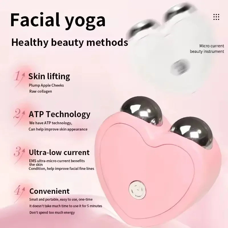 Facial Massager Microcurrent EMS Face Lifting Machine Roller Skin Tightening Rejuvenation Beauty Charging Facial Anti Wrinkle