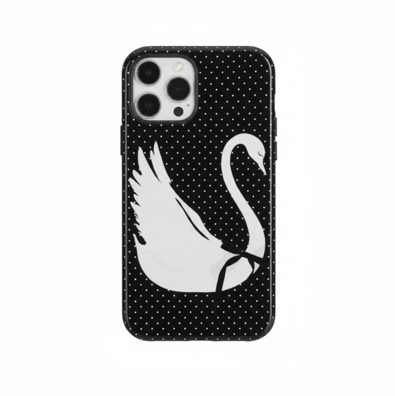 Luxury Clmj Phone Case for iPhone 17 16e 16 15 14 13 12 11 X XS XR XSMAX 7 8 Air Pro Max Plus cute swan Double-layer Back Cover