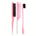 5 Pcs Detangling Brush Set，Curly, Wet/Dry, Black Hair, Flex Detangling Brush set for Hair Style and Cuting, Easy Clean in Daily