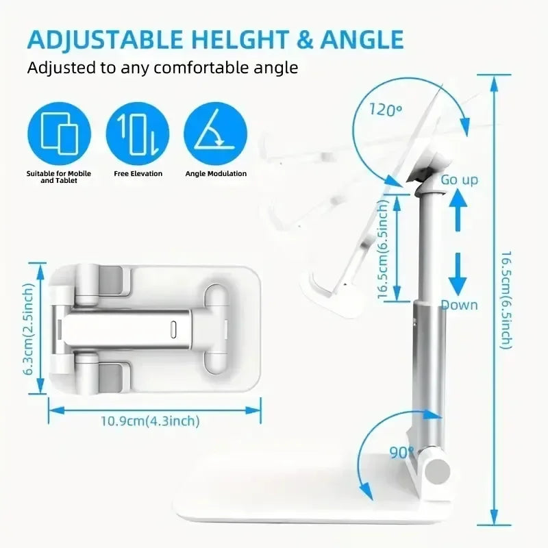 Desk Mobile Phone Holder Stand For iPhone 16 15 iPad Xiaomi Adjustable Desktop Tablet Holder Universal Table Cell Phones Stand