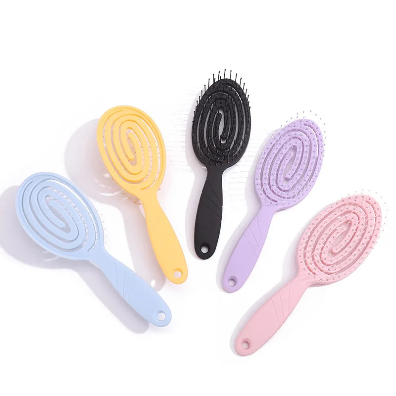 Hair Brush Without Pulling ,Detangling Brush for Curls and Long Hair ,Unique Professional Detangler Brush with Spiral Spring