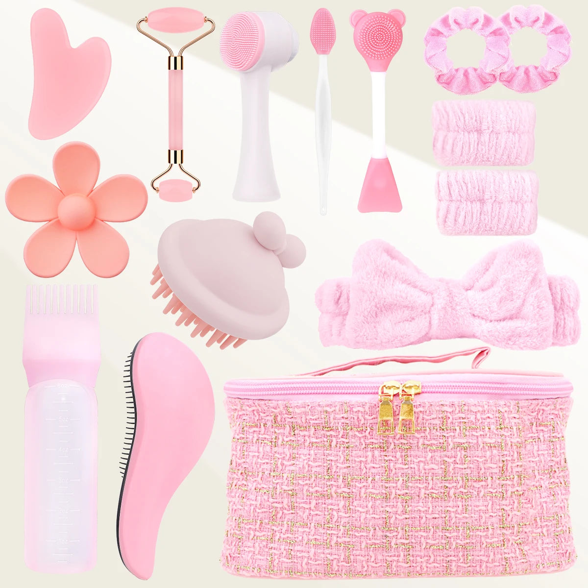 15-piece facial cleansing massage set, multifunctional beauty care set, portable storage, a must for beauty lovers.