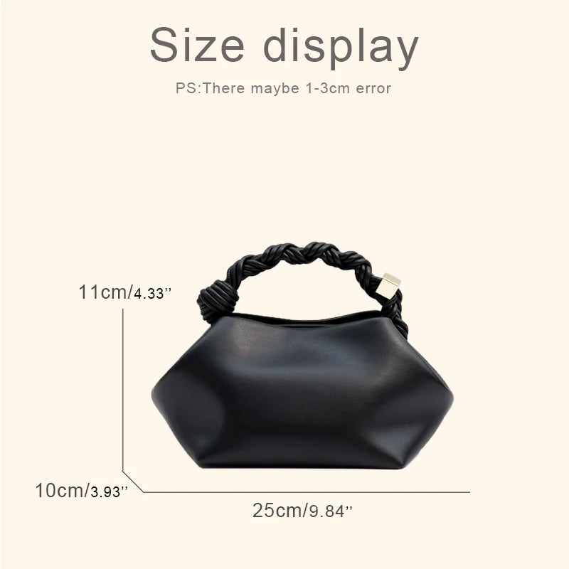 Classic Small Bou Bags For Women Luxury Designer Handbags Purses 2026 New In PU Woven Top Handle Metal Sheet Decoration Shoulder