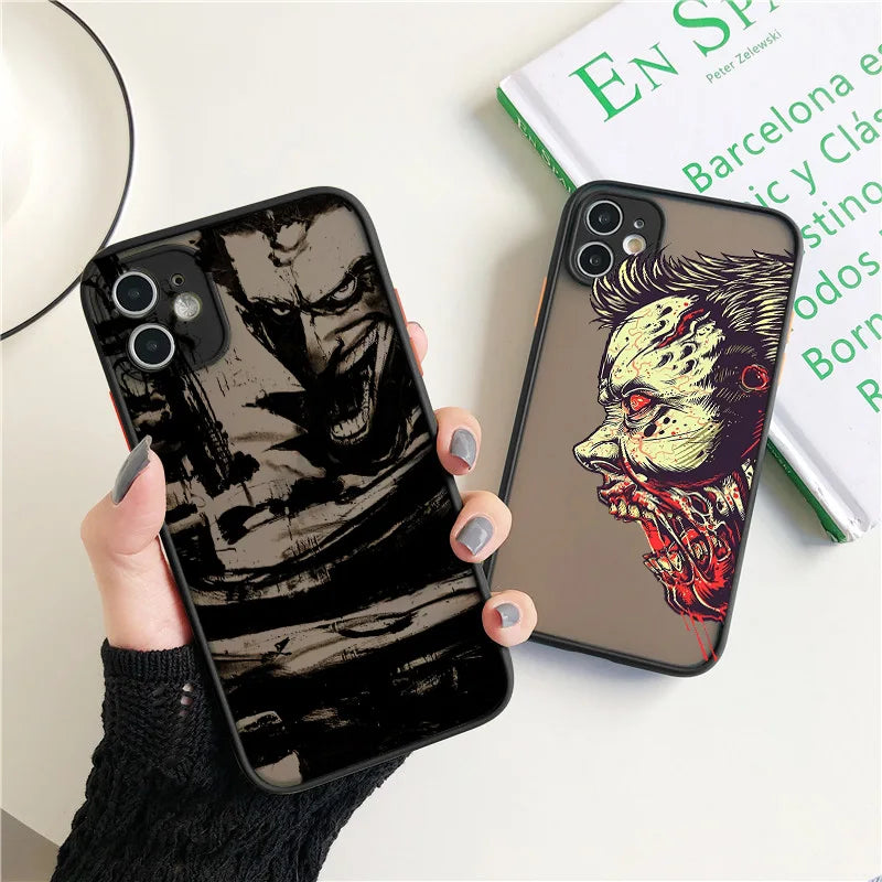 Trendy Men Illustration Phone Case For iPhone 16 XR X XS 7 8 Plus SE2 15 14 13 12 11 Mini Pro Max Hard Back Shockproof Cover