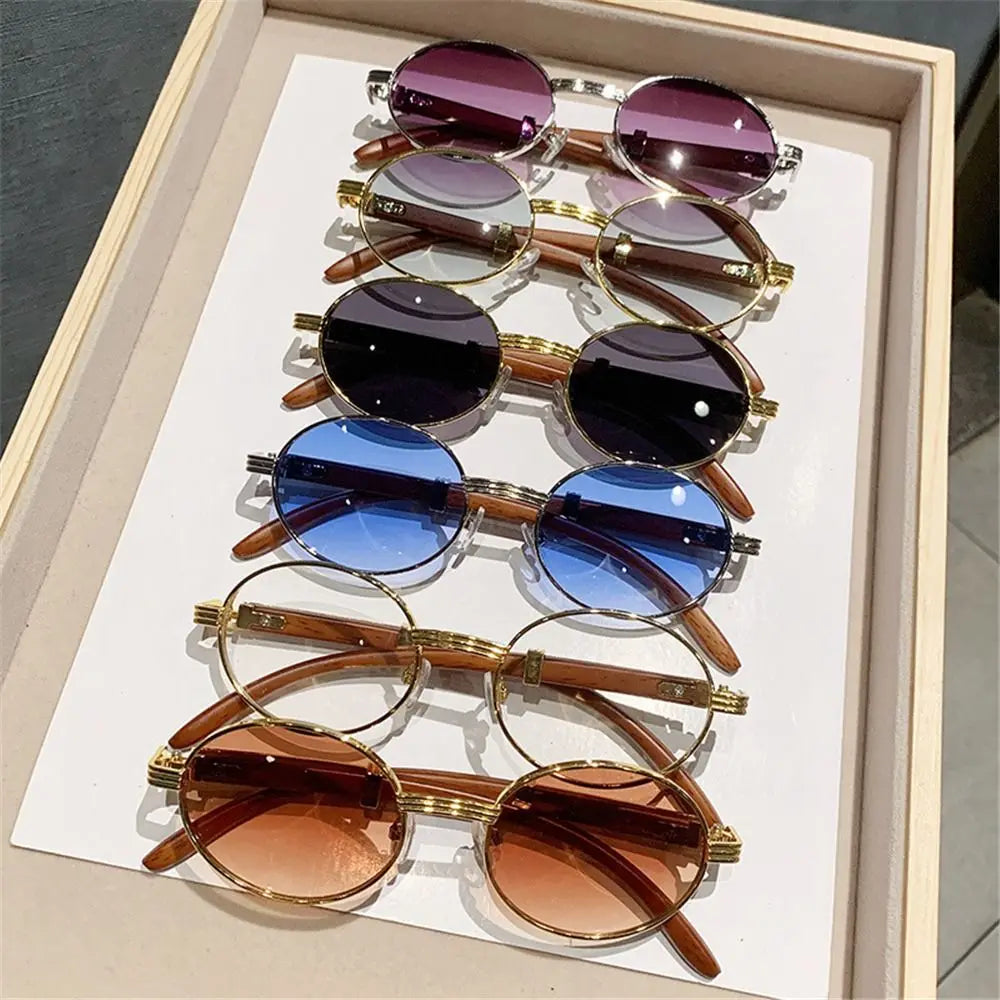 Luxury Oval Sunglasses Women Fashion Retro Female Round Sun Glasses Trendy Lady Shades Popular Brand Designer Eyewear UV400
