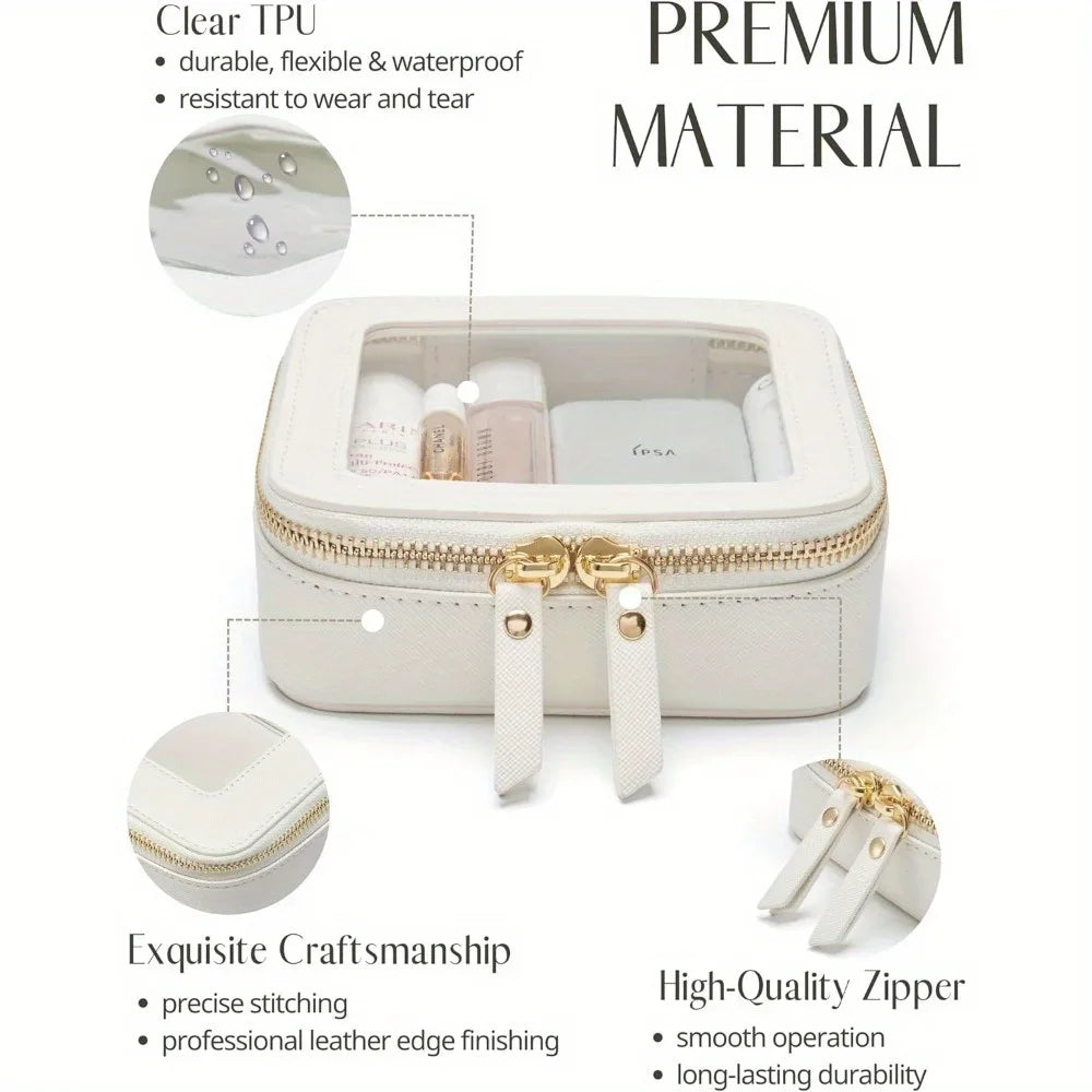 Small Cosmetic Bag for Purse Mini Makeup for Cute Clear  Pouch Travel Organizer Case for Toiletry Waterproof Square Pouch Zipper
