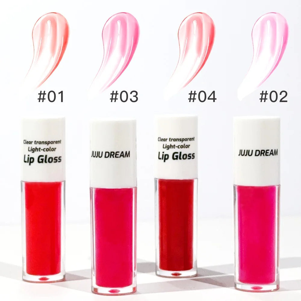 4-Color Moisturizing Lip Gloss: Natural Look, Waterproof long-Lasting Nude, nourishing care, Christmas gift