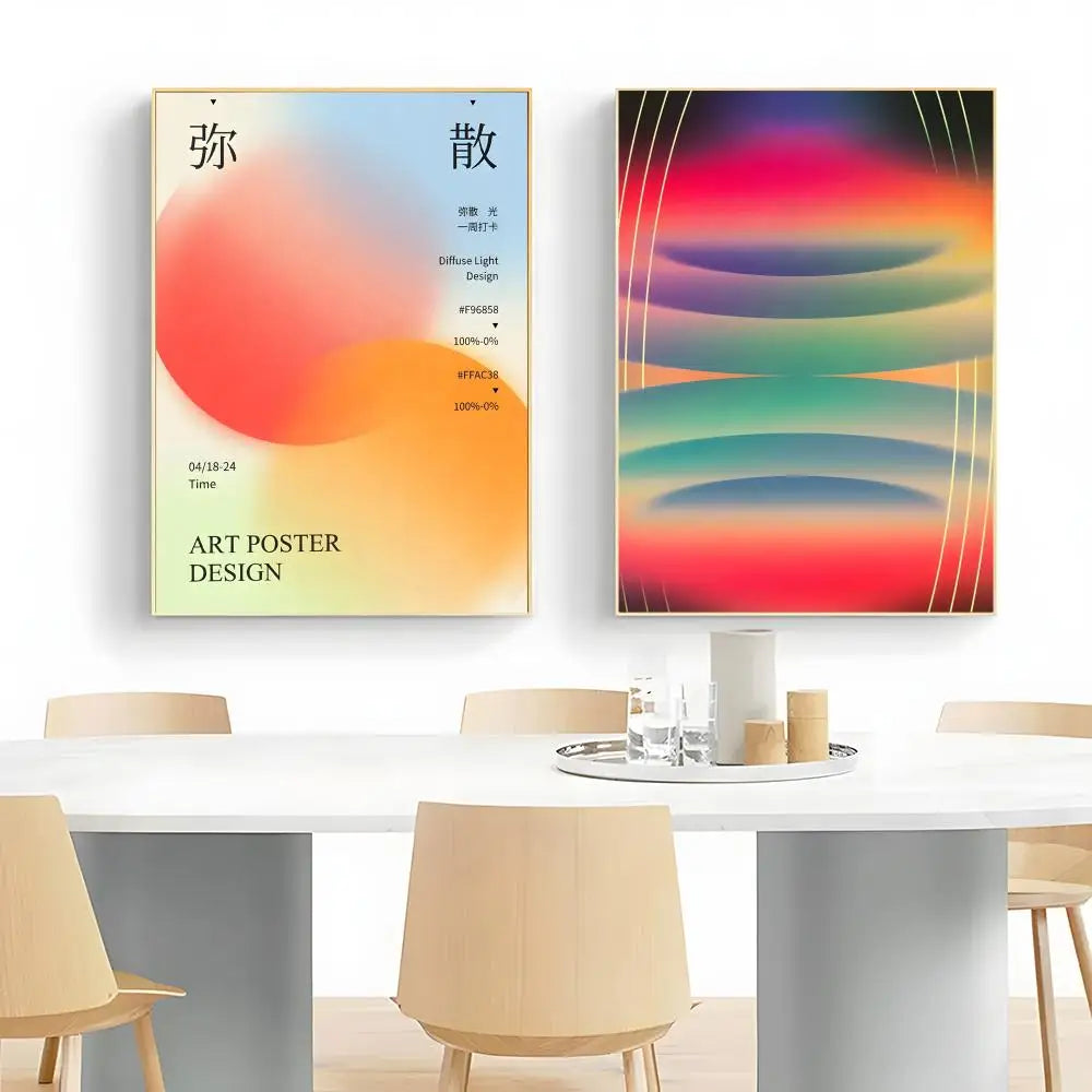 Aesthetic Art Aura Gradient Poster Canvas Wall Art Print Poster Decorative Mural Home Decor Gift Unframed