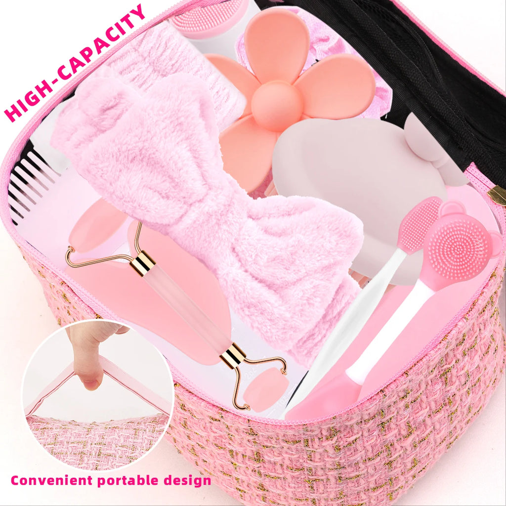 15-piece facial cleansing massage set, multifunctional beauty care set, portable storage, a must for beauty lovers.