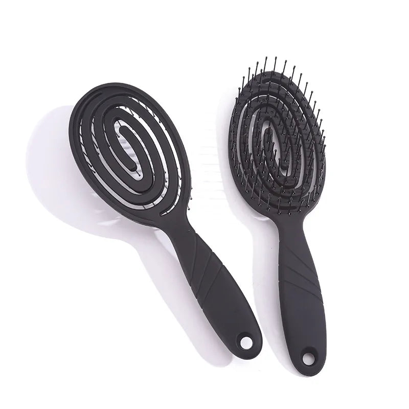 Hair Brush Without Pulling ,Detangling Brush for Curls and Long Hair ,Unique Professional Detangler Brush with Spiral Spring