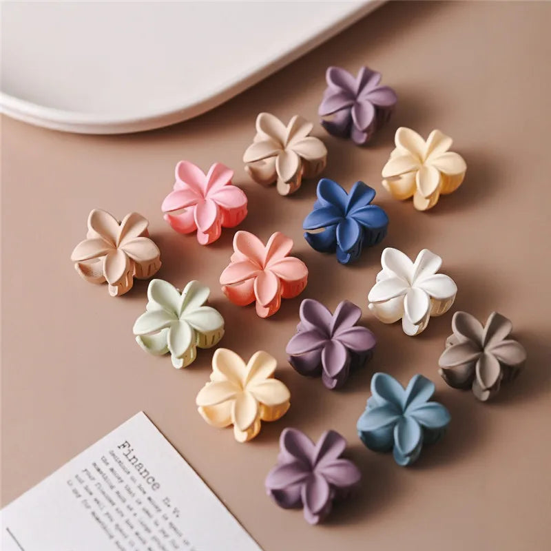 10/20pcs Small Hair Claw Clips Sweet Color Mixed Flower Frosted Clips Hairpin Barrette For Women Girl Kids Hair Accessories
