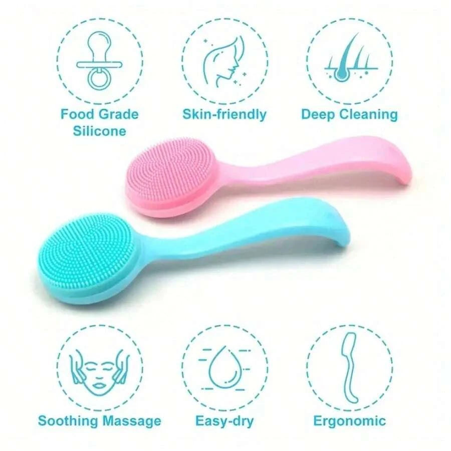 1/3/6Pcs Silicone Facial Cleansing Brushes Set - Gentle Exfoliating, Deep Cleaning, Makeup Remover, Blackhead Removal
