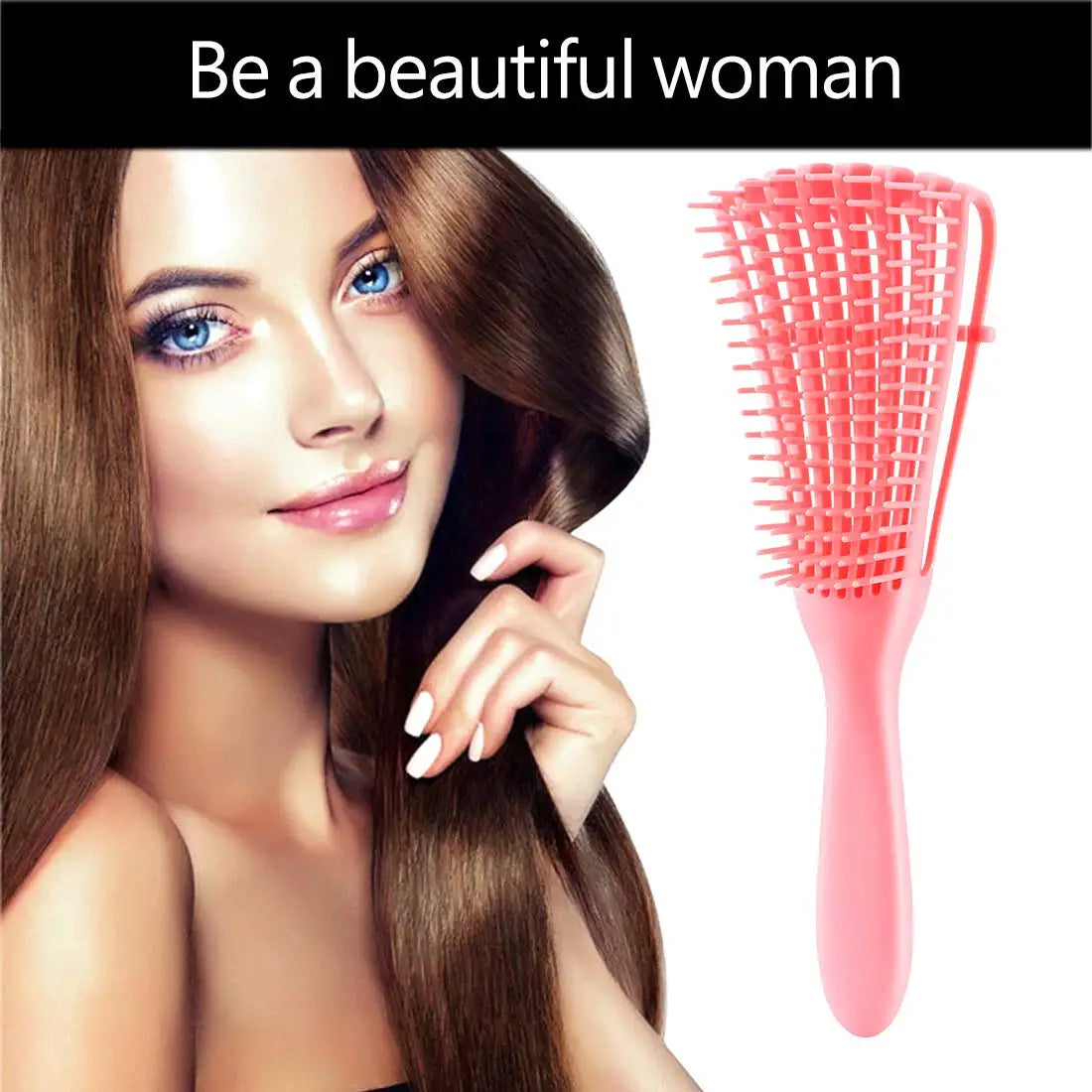 Detangling Brush for Black Natural Hair, Curly Hair Afro 3/4abc Texture - Faster and Easier Detangle Wet or Dry With No Pain