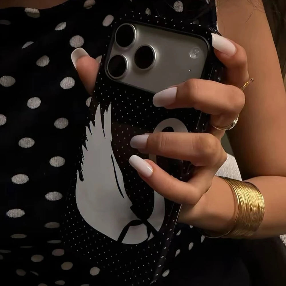 Luxury Clmj Phone Case for iPhone 17 16e 16 15 14 13 12 11 X XS XR XSMAX 7 8 Air Pro Max Plus cute swan Double-layer Back Cover