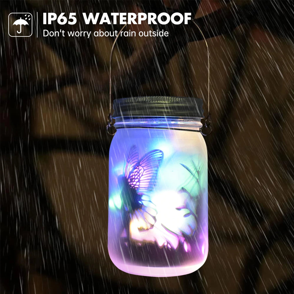 Solar Fairy Butterfly String Lights Garden Fairy Lanterns Gift for Birthday Outdoor Night Lights LED Waterproof Mason Jar Lights