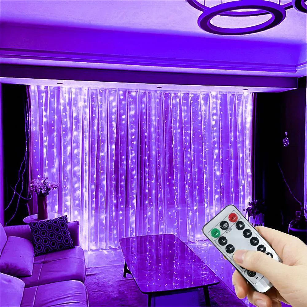 Fairy Lights LED Party Holiday Decoration Garden Light Outdoor 8 Mode 3M 6M Wedding Garland Christmas USB Curtain Light String