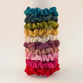 10pcs/pack Smooth Satin Hair Scrunchies Women Elastic Hair Bands Solid Color Hair Ties Bands Dot Rubber Band Hair Accessories