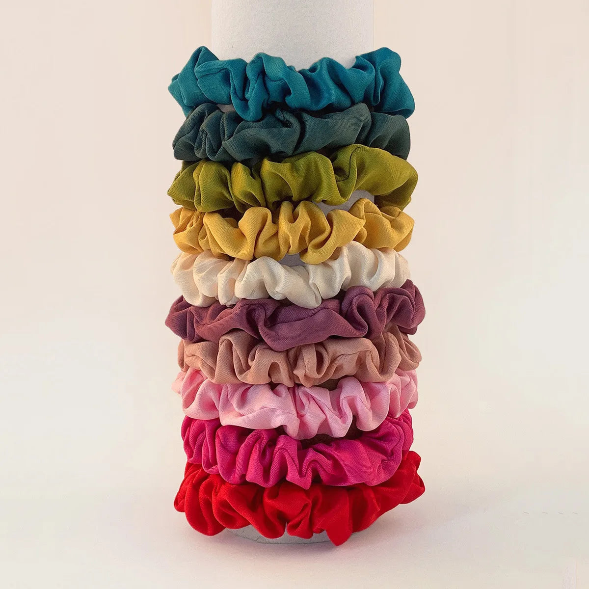 10pcs/pack Smooth Satin Hair Scrunchies Women Elastic Hair Bands Solid Color Hair Ties Bands Dot Rubber Band Hair Accessories