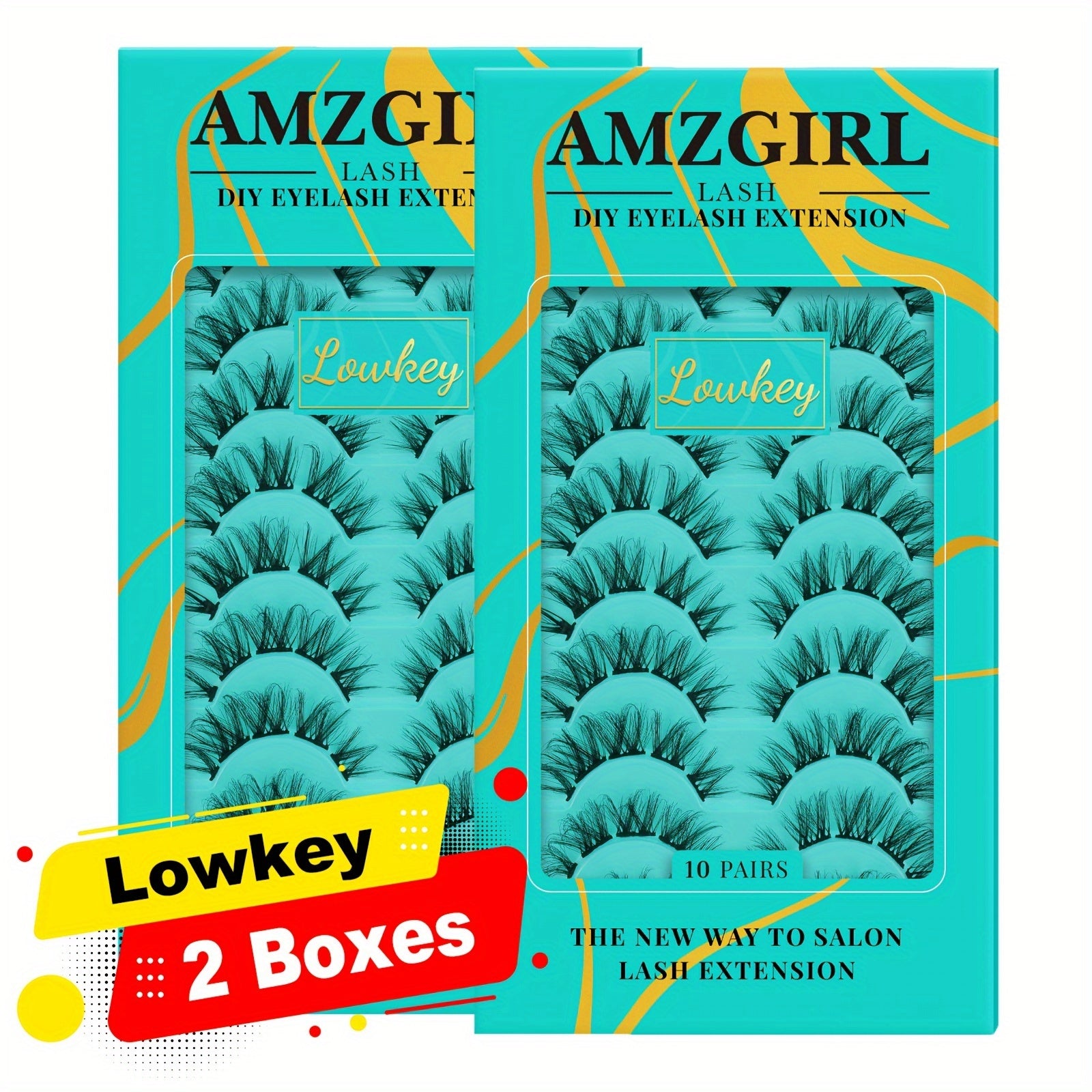 144PCS AMZGIRL LASH Midnight DIY Lash Extension Kit with Lash Bond and Seal, Lash Glue Remover, Applicator for Individual False Eyelashes (D-Mix 8-16mm Kit) for Halloween