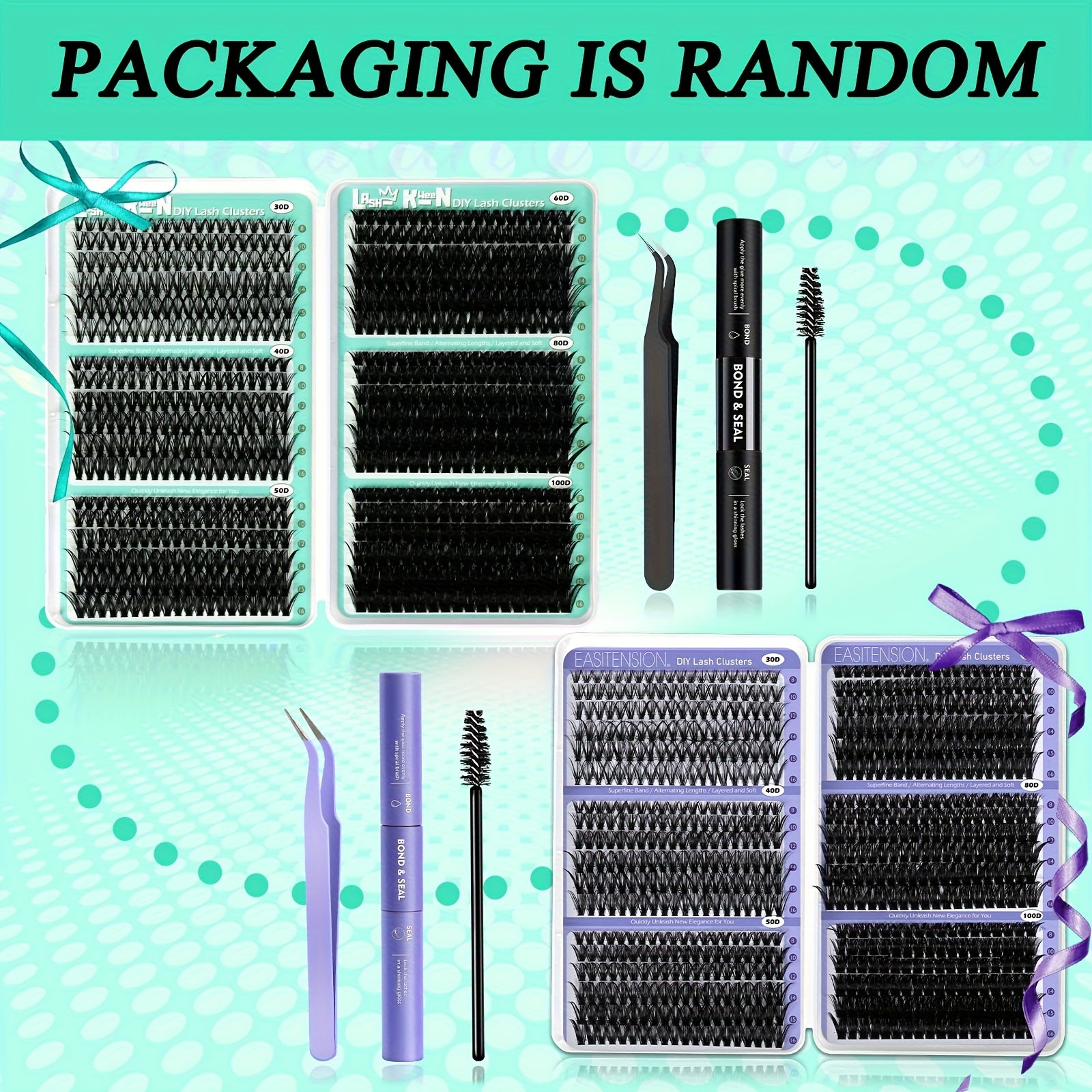 708pcs Mega Lash Clusters Kit with Tweezers, Glue & Brush - Soft Silky Fiber False Eyelashes, 0.07mm Ultra-Thin & Lightweight, 10-18mm Lengths, Natural/Cat-Eye/Volume Styles, Reusable Lash Extensions for Parties, Weddings, Da