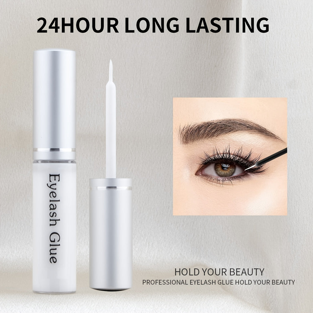 A42-b-b White Glue, 24 Hour Long Lasting, Eyelash Extension Adhesive, Liquid Unscented, Plastic Bottle Container, Professional Eyelash Glue for False Eyelashes