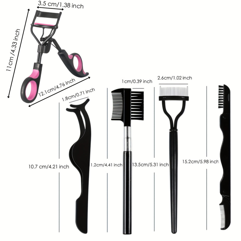 Eyelash Curlers Eyebrow Brush Kit/Eyelash Comb Seperator/Mascara Brushes/Eyebrow Brushes/ 10 Silicone Refills Pads For Lash & Brow For Women Lash Curle