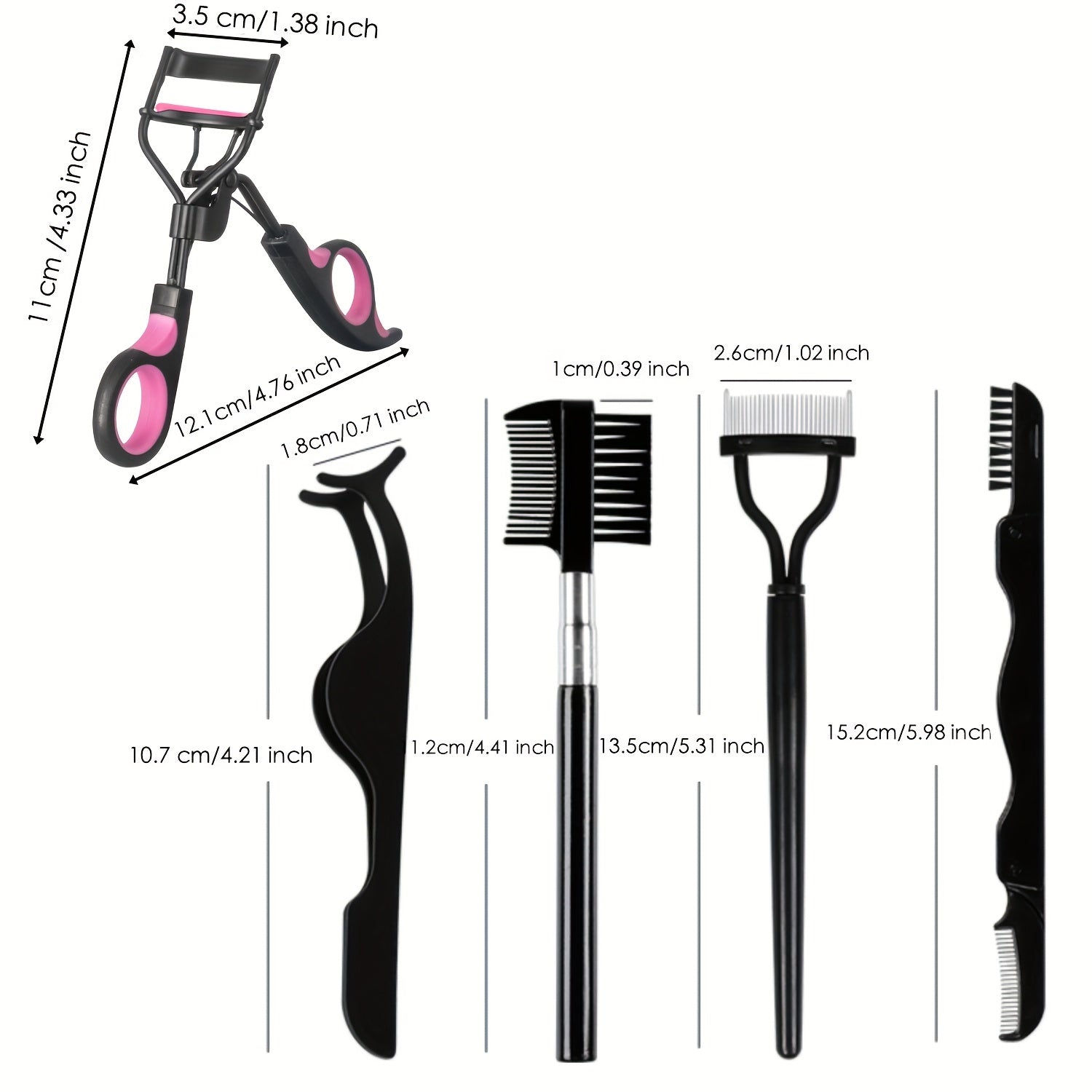 Eyelash Curlers Eyebrow Brush Kit/Eyelash Comb Seperator/Mascara Brushes/Eyebrow Brushes/ 10 Silicone Refills Pads For Lash & Brow For Women Lash Curle