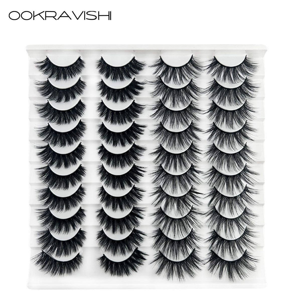 OOKRAVISHI 20 pairs two styles of thick natural false eyelashes Lightweight Makeup