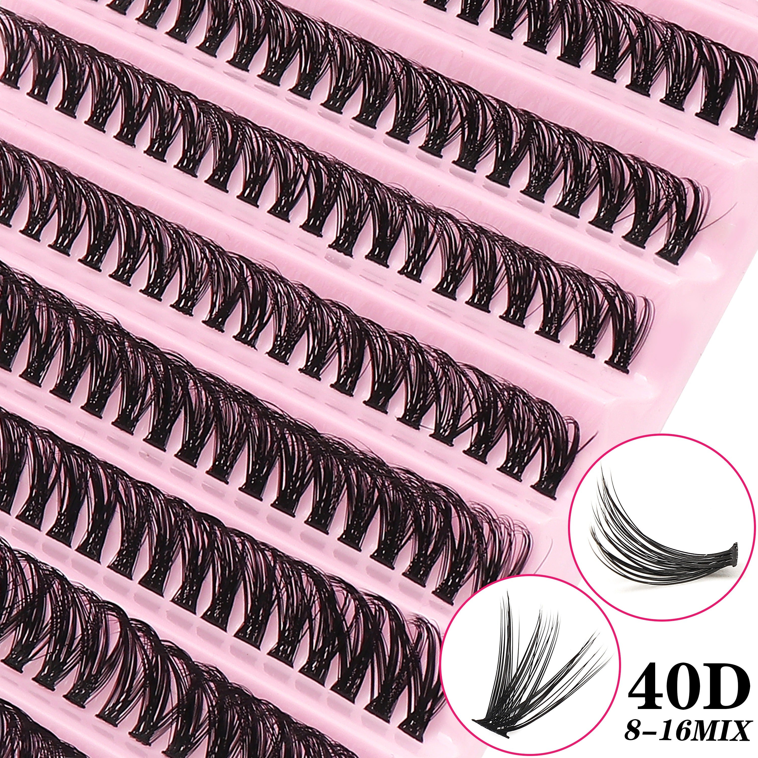 200 Clusters Natural-Looking D-Curl False Eyelashes, Thick & Fluffy For Daily Wear